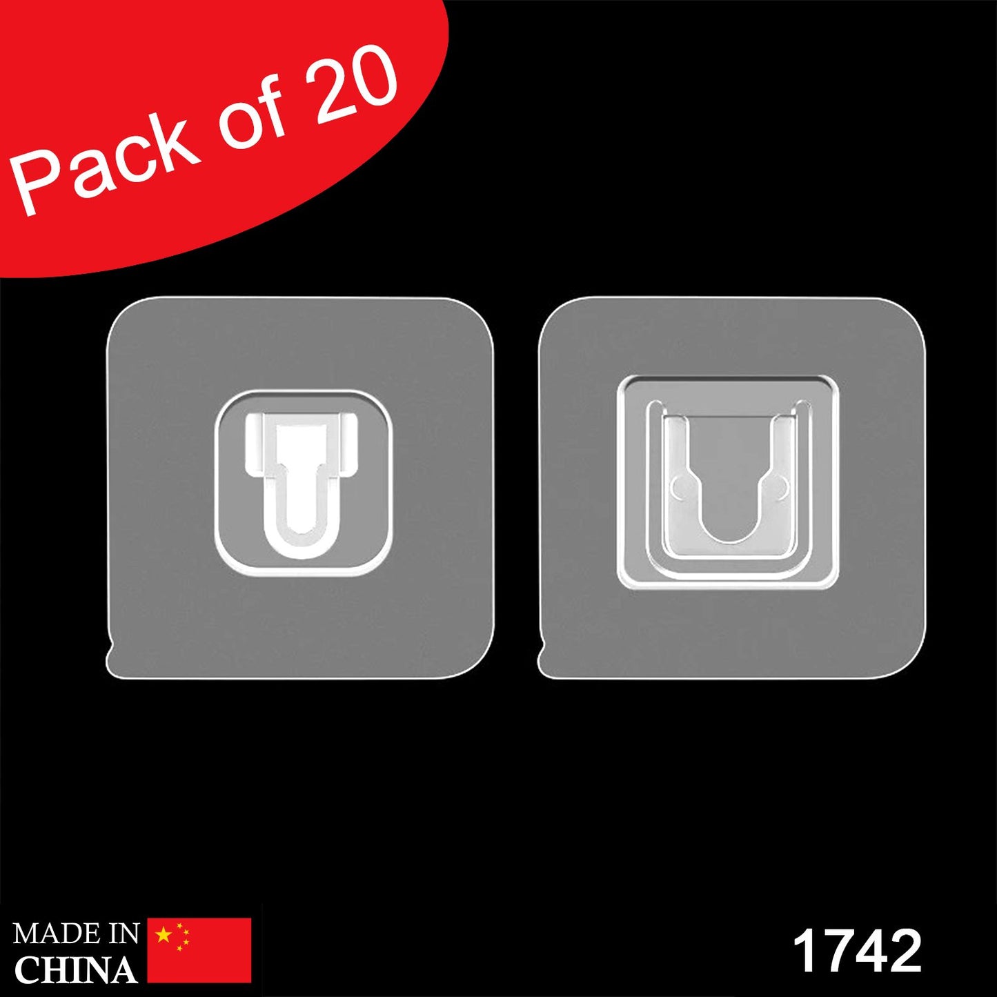 Magic Adhesive Plastic Wall Hooks – Heavy Duty, Damage-Free, and Stylish (Pack of 20 - Set of 10)