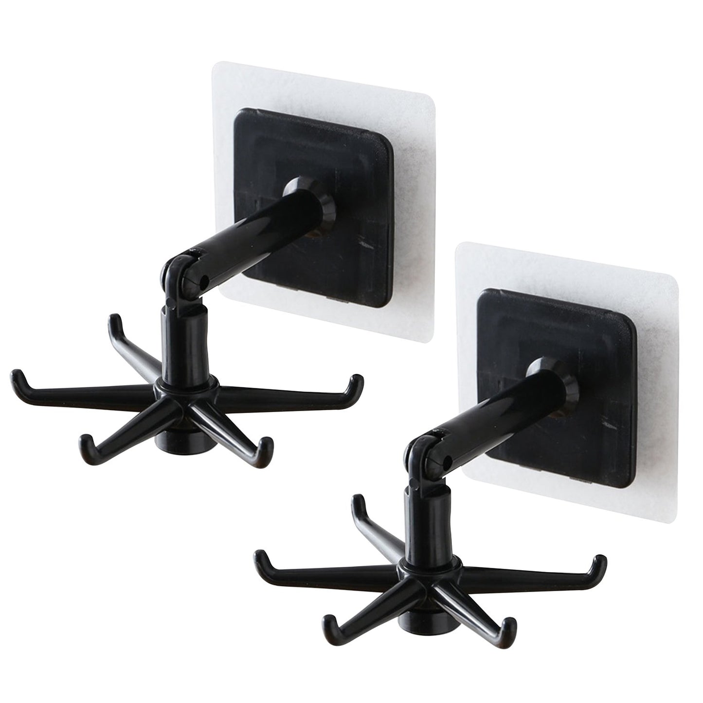 360° Rotatable Wall Hooks – Space-Saving Adhesive Hooks for Kitchen & Bathroom Storage (Pack Of 2)