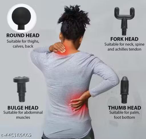 Portable Deep Tissue Massage Gun – 6 Speed, 4 Heads.