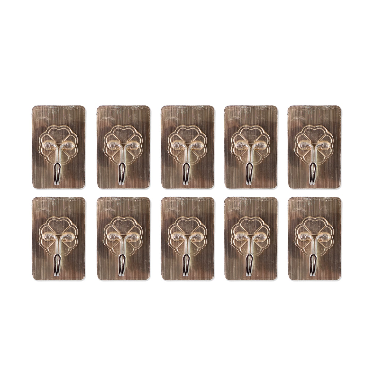 Plastic Adhesive Sticky Waterproof And Oil Proof Wall Hook (5.53.5 Cm 10 Pc)