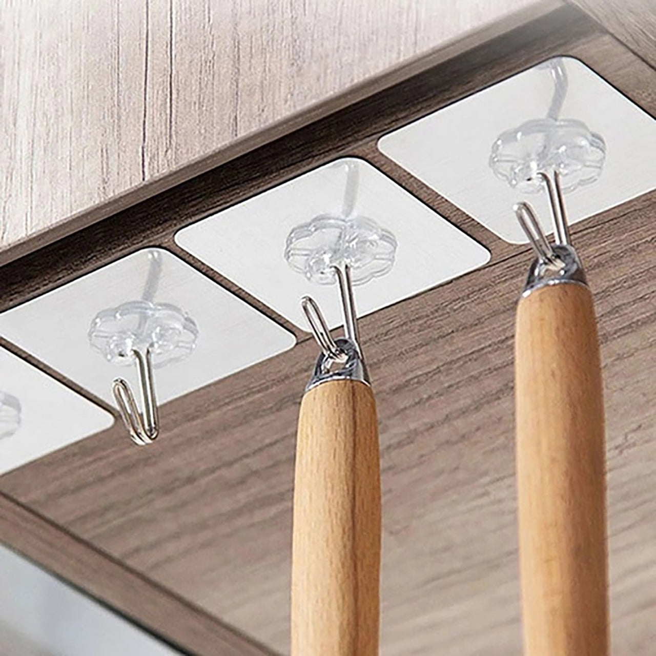 100 Pcs Heavy Duty Stainless Steel Self-Adhesive Wall Hooks