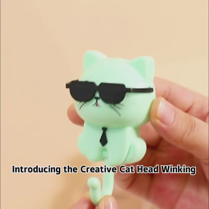 Cat Hook For Wall Cute Cat Key Hook With Sunglasses (1 Pc)