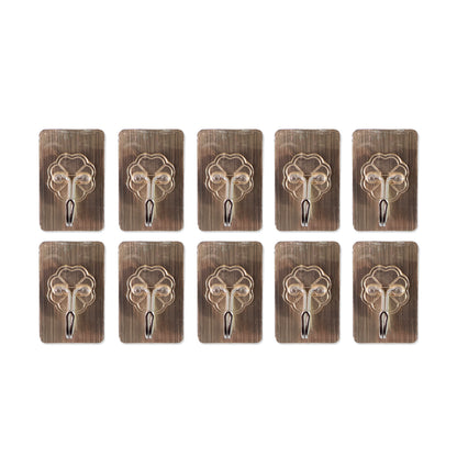 Plastic Adhesive Sticky Waterproof And Oil Proof Wall Hook (5.53.5 Cm  10 Pc)