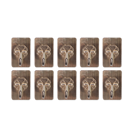 Plastic Adhesive Sticky Waterproof And Oil Proof Wall Hook (5.53.5 Cm  10 Pc)